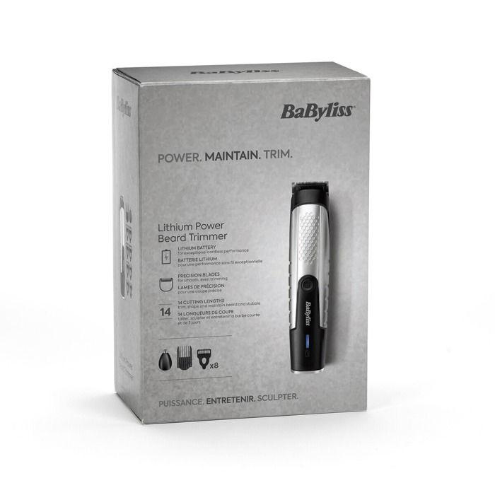 Машинка для стрижки волос мужская Babyliss T812E Lithium Power ЧЕРНЫЙ СЕРЕБРЯНЫЙ