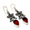 Mozambique Garnet Gemstone 925 Silver Plated Handmade Jewelry Earring 1.89"