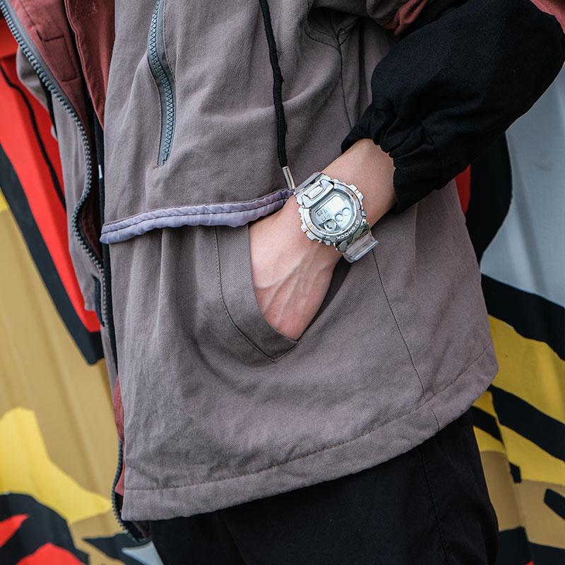 Casio Водонепроницаемые спортивные часы Кварцевый механизм Ремешок из смолы Японские и корейские часы Мужские часы Серебристый циферблат GM-6900SCM-1PR