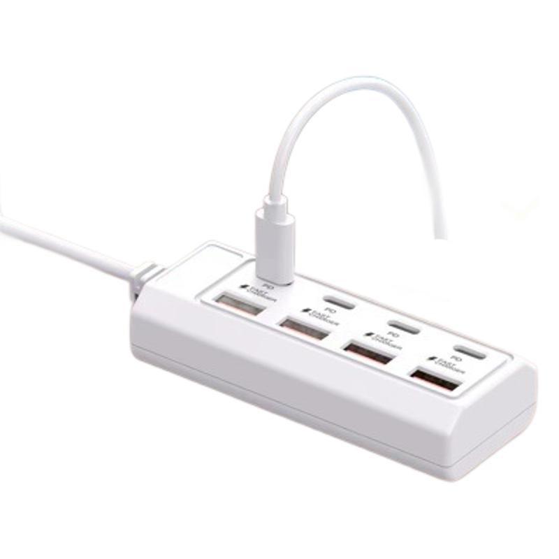 8-в-1 USB-хаб-зарядное устройство 4 Type-C + 4 USB Hud PD Быстрая зарядка Адаптер питания Для планшета Для ноутбука Для смартфона