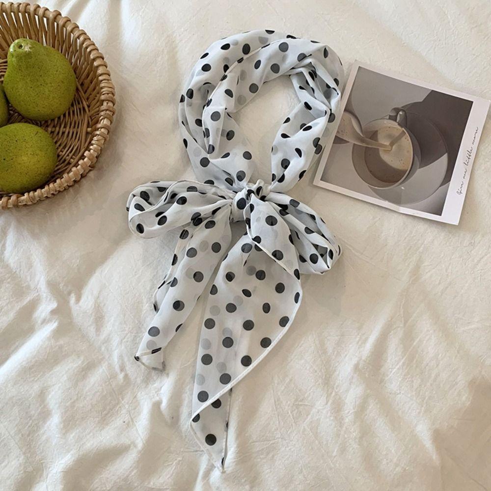 Printed Polka Dot Scarf Ribbon Long Scarves Retro Scarf Headband  Dressing Decoration