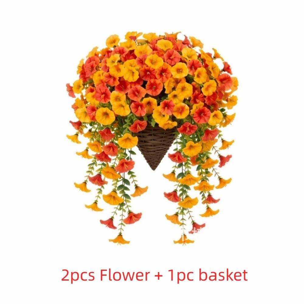 Realistic Yugali Pumpkin Ground Stake Artificial Eucalyptus Wall Hanging Plant Porch Garden