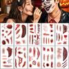 10sheets Halloween Scar Tattoo Stickers For Arm Face Body Temporary Waterproof Fake Tattoo Stickers Kids Creative Festival Gifts