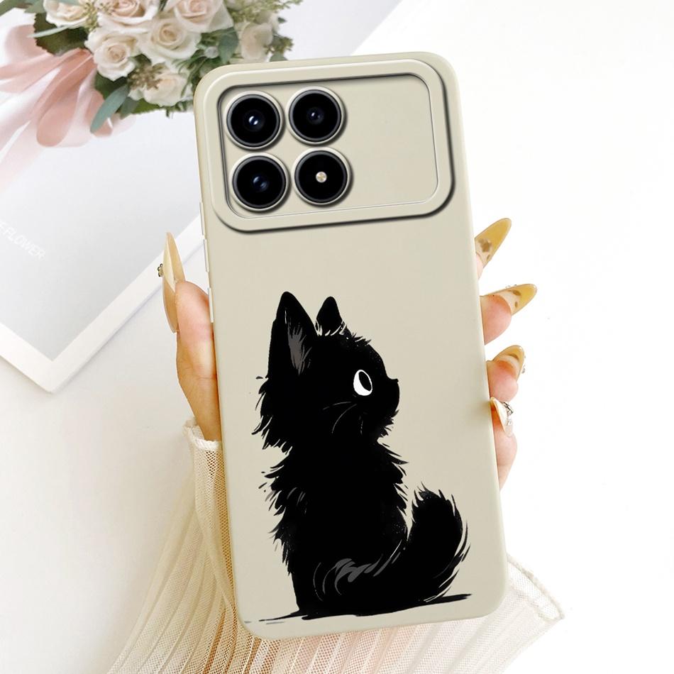 For Xiaomi Redmi K90 Cute Cat Flower Cartoon Phone Case For Redmi K 90 K90 Pro Max 5G Shockproof Soft Silicone Cases Bumpers