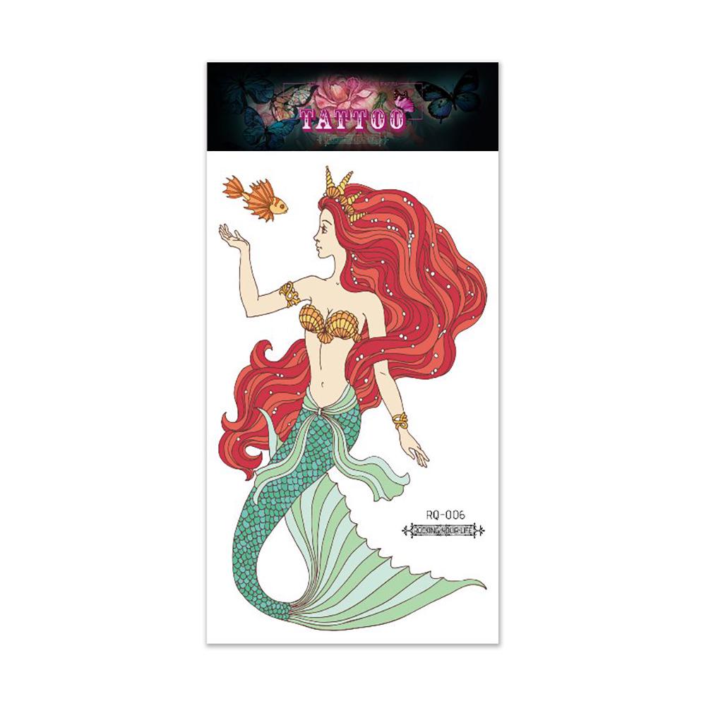 Ruikalong Waterproof Mermaid & Flower Temporary Tattoo Stickers