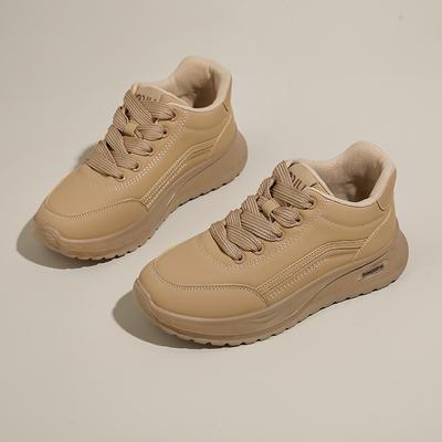 CRLAYDK Зимние кроссовки средней высоты для женщин из искусственной кожи на платформе Легкие туфли для шопинга Удобные повседневные прогулки Спорт Теннис