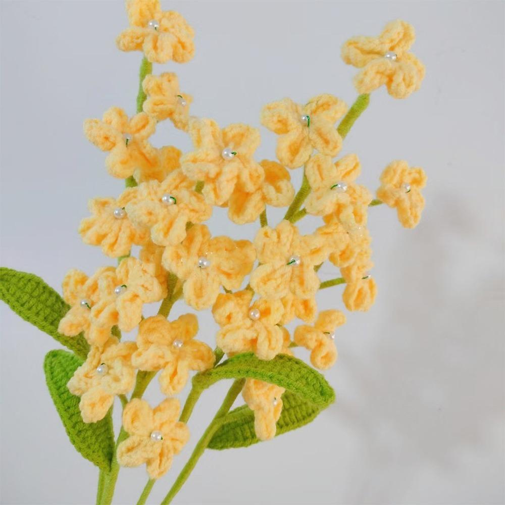 Готовый букет роз ручной вязки из самодельных плетеных растений ветка подарок на день рождения