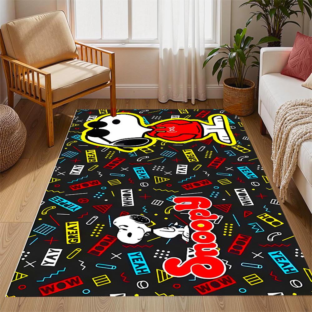 Snoopy Woodstock Friendship Floor Mat Design for Entryway Living Rooms Balcony Bedrooms Anti-slip Rug Decorate Offices