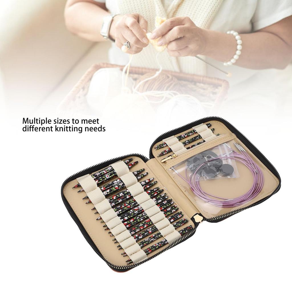Набор игл для швейной машины, набор игл для вязания крючком, набор круговых спиц, спицы для вязания, алюминиевый материал, простая в использовании, универсальная съемная сумка для хранения 17 X