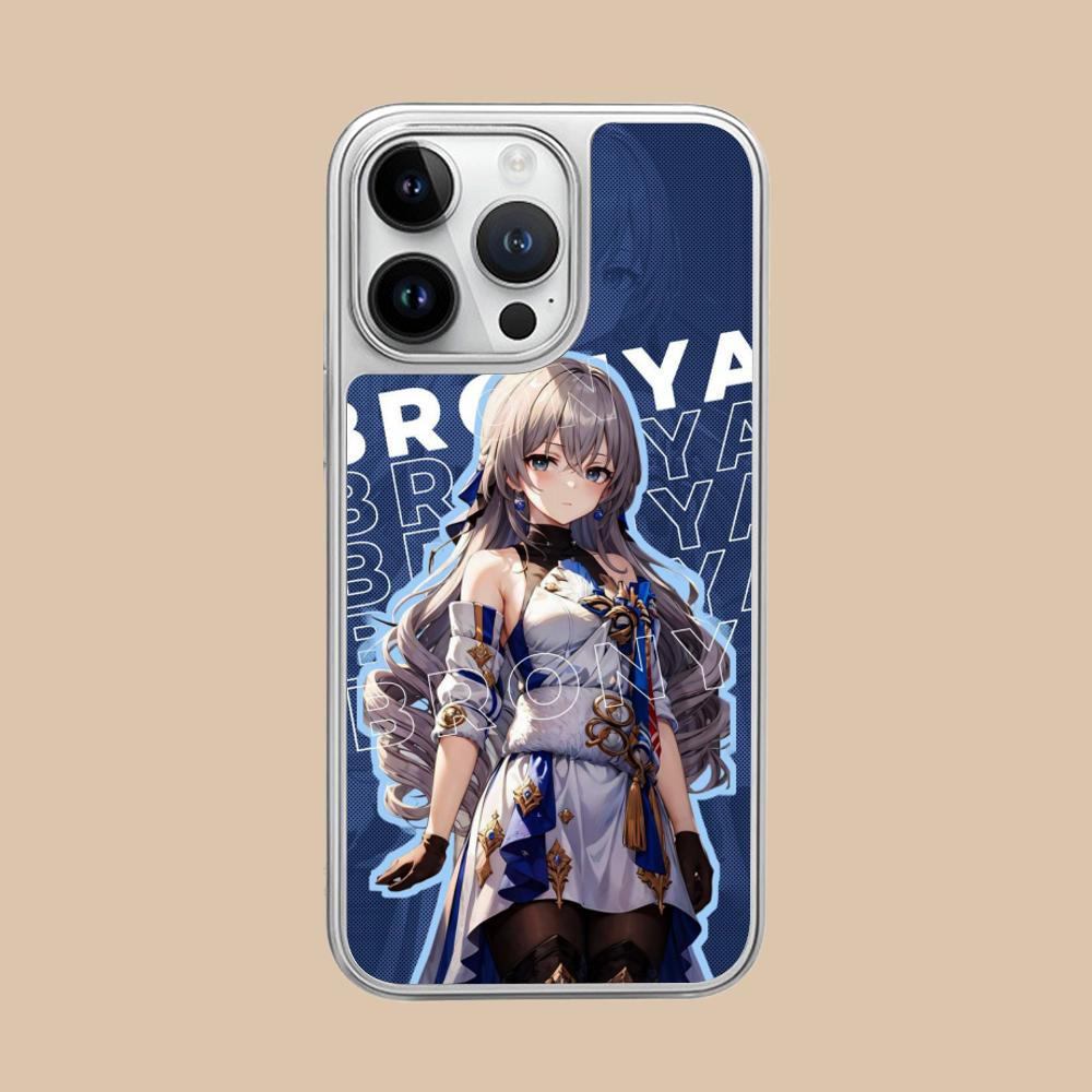 Серебряный чехол HSR Bronya для мобильного телефона iPhone 17 16 15 14 13 12 11 Air Pro Max Plus Разноцветная крышка