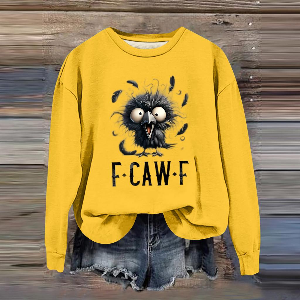 Women's Fashion Casual Long Sleeve Loose Printed Sweatshirt