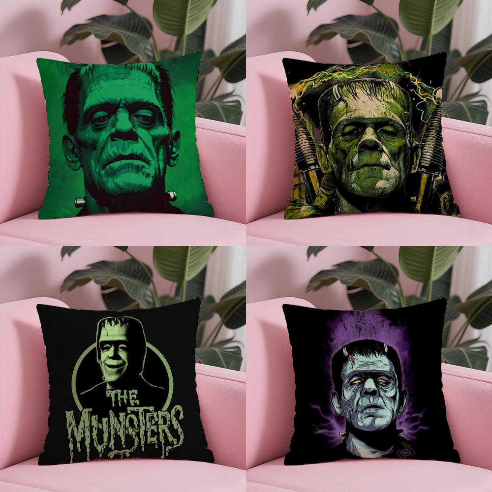 UUniversal MMonsters Horror Pillow Case Soft Plush Fabric DoubleSided Printed Cushion Cover Warm Winter Sofa Pillow Case
