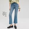 Женские джинсы Fengxun Petite с высокой талией, укороченные клеш в стиле ретро