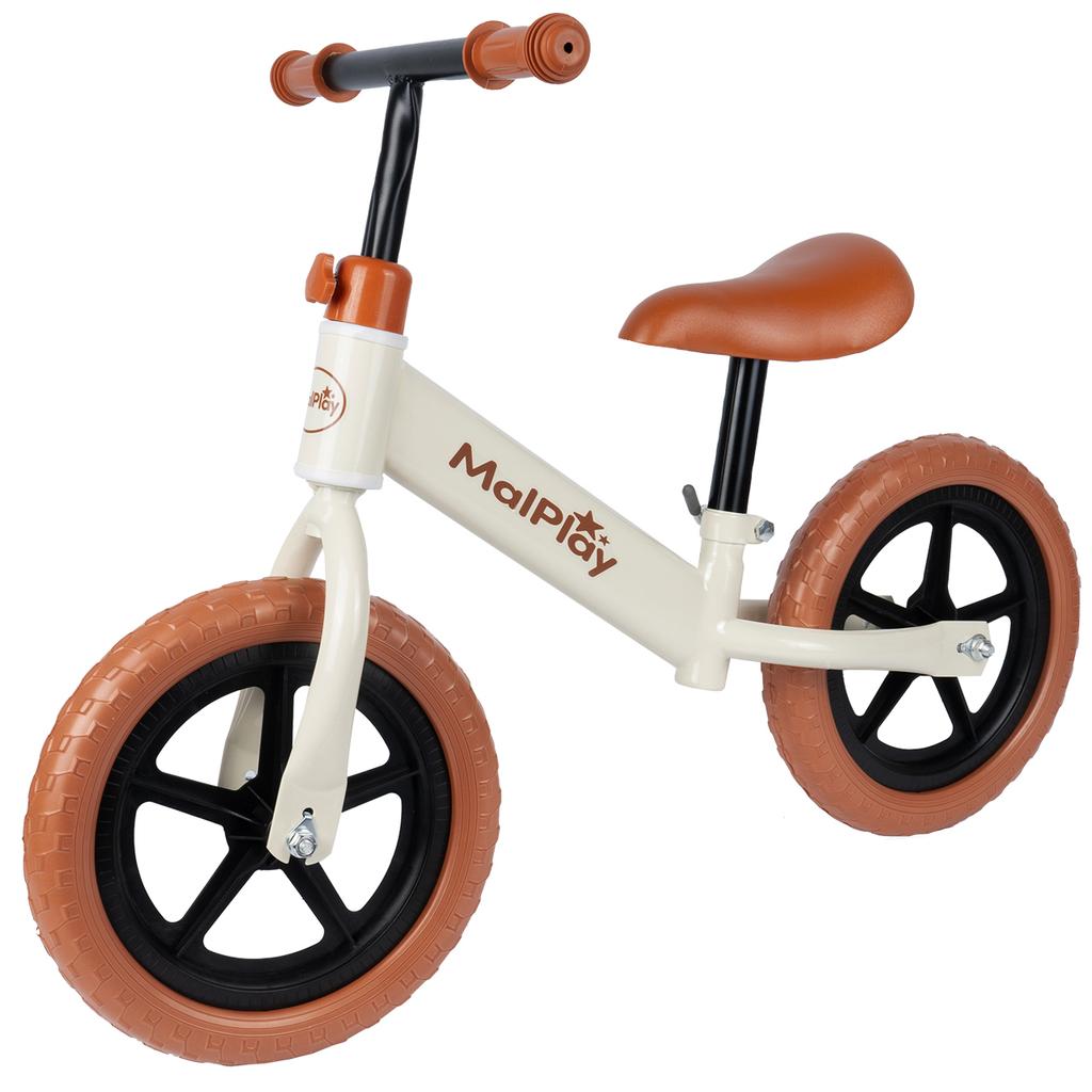 Malplay 12 Inch EVA Wheels Cream Childrens Balance Bike