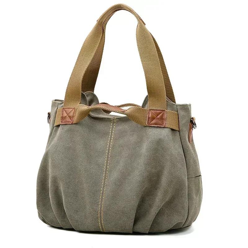 Холщовая сумка через плечо для женщин, большая вместимость, универсальная сумка на молнии, высокое качество, модная, новая