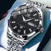 OLEVS Original Diamond Time Watch Men Waterproof Date Week Automatic Mechanical Stainless Steel Fashion Business Leisure Watches