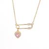 Ожерелье Love из титановой стали, легкое, роскошное, простое, с розовым сердечком и цирконием, цепочка на ключицу