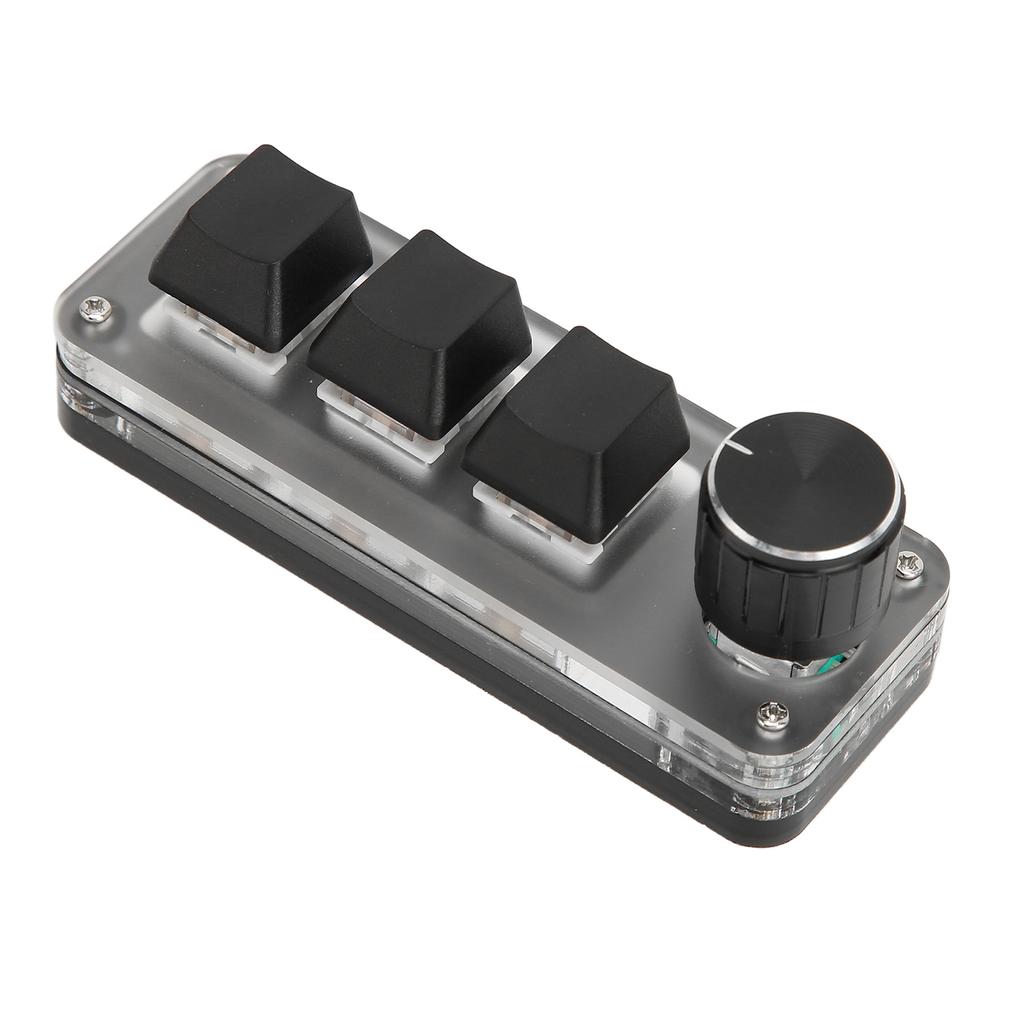 Mini Custom Keyboard 3 Keys Red Switch Shortcuts Plug and Play RGB Backlit Programming Macro Keyboard for PC Laptop