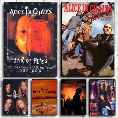 Ретро Музыка Элис Ин Чейнс Постер HD арт липкая стена водонепроницаемый дом гостиная спальня бар эстетичное украшение