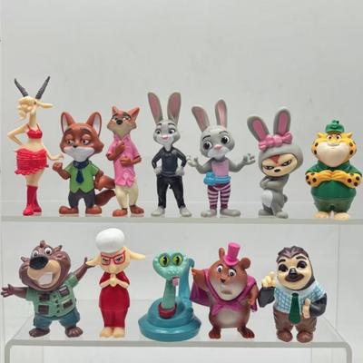 Набор из 12 фигурок персонажей мультфильма «Зверополис 2»: кролик Джуди и персонаж Ника Фокса. Идеальный подарок на Рождество для поклонников.