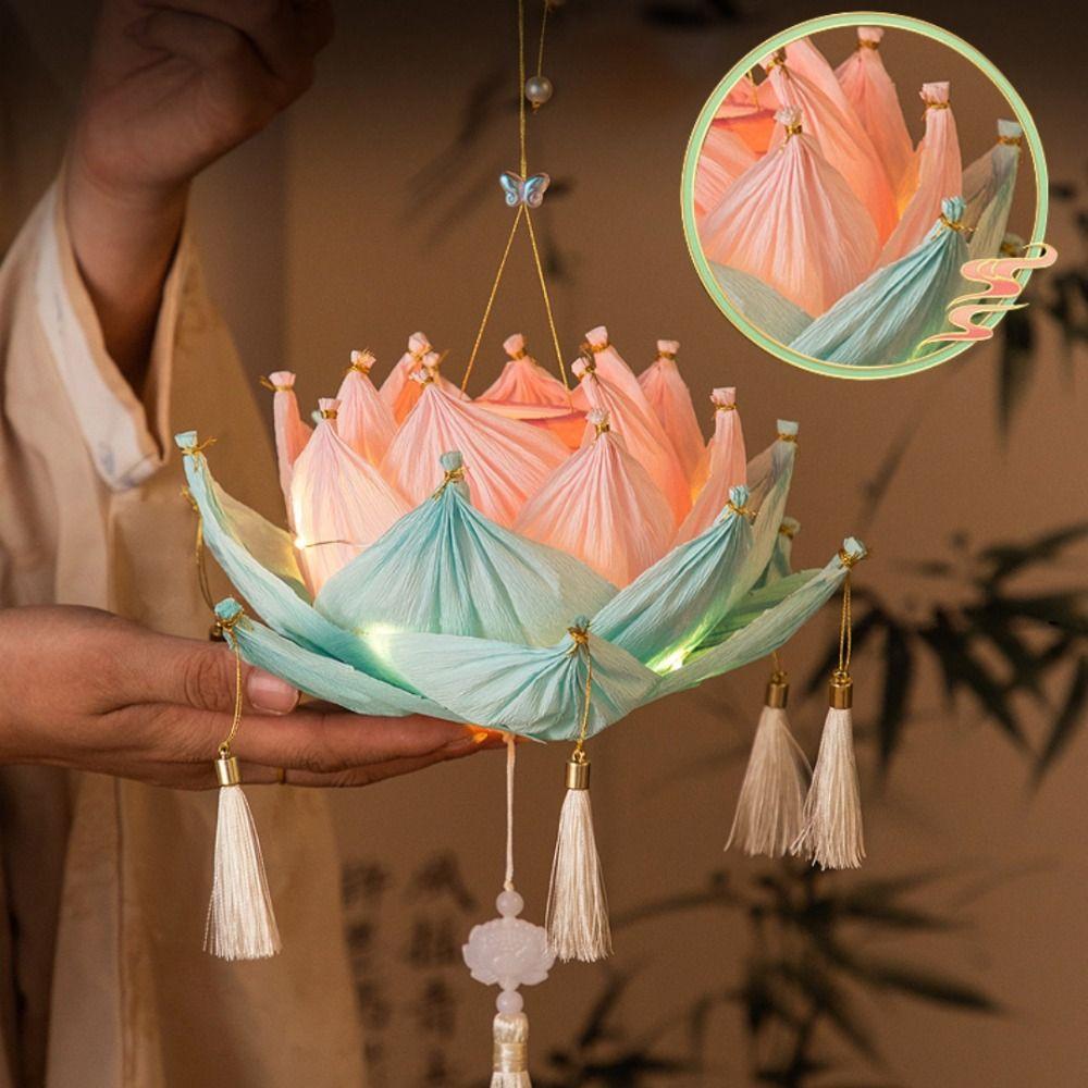 Набор материалов для изготовления своими руками Фонарь Лотос Праздник середины осени Бумажные фонари Декоративные огни для нового дома