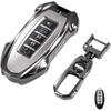 for Nissan Heavy Key Fob Cover with Keychain Zinc Alloy Metal Key Fob Case Compatible with Altima Armada Maxima Murano Sentra Rogue Pathfinder (Round