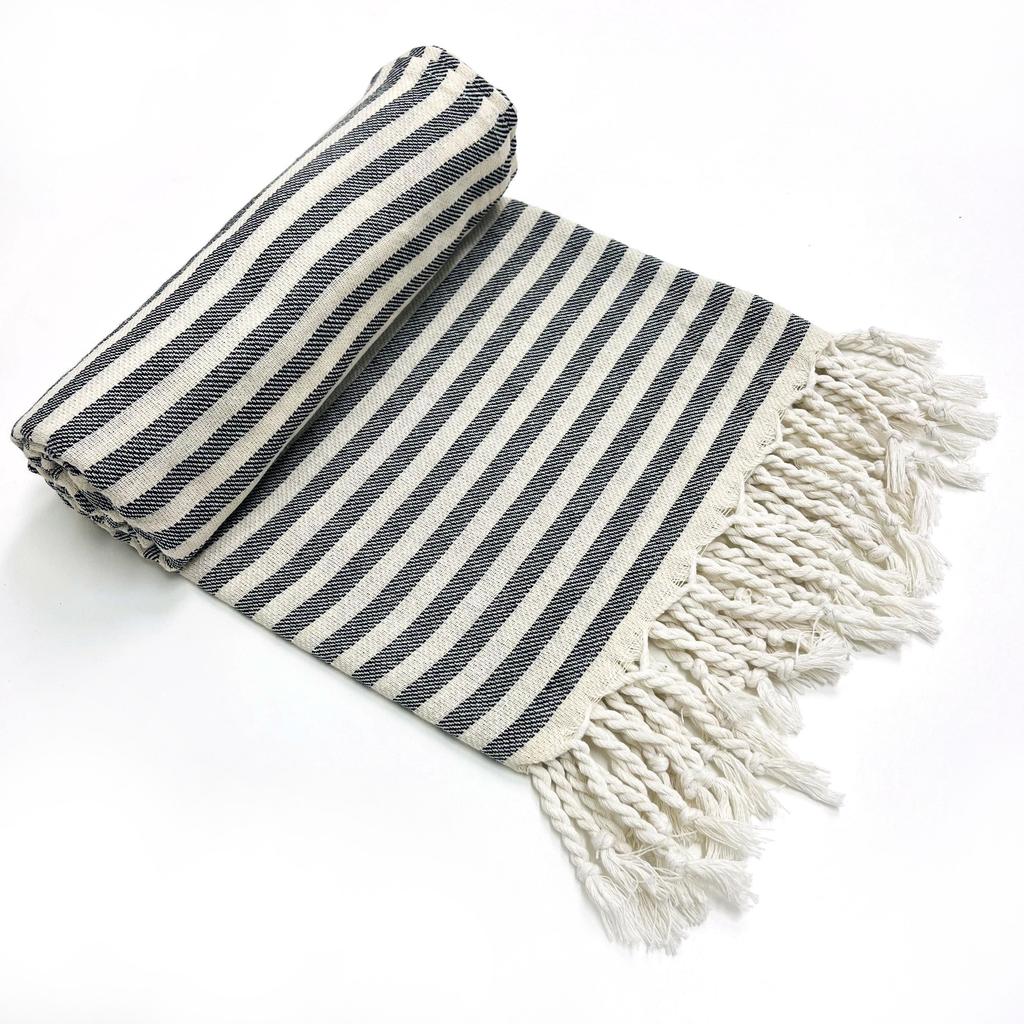 TURKISH Classical Series Beach Towel | 71 x 39 in | Extra Large Wearable Turkish Bath Towel | Premium Luxury Striped Linen