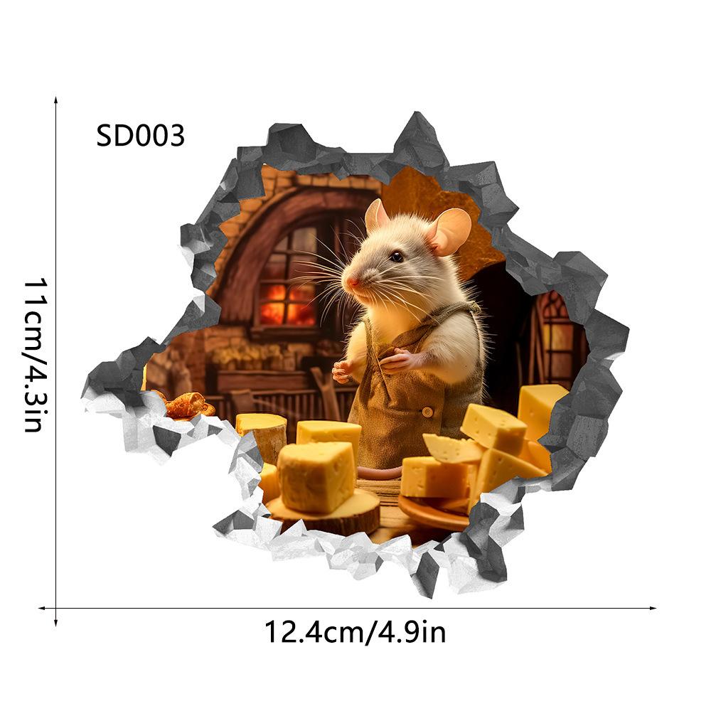 2D Плоский, 1 шт. Наклейка на мышь, Мышь Домашний Декоративный Настенный Арт, Идеально для Домашнего Настенного Декора, Украшение Стены Комнаты Спальни, 2D Плоский