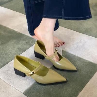 Мода Мода Высококачественная Женская Обувь 2025 Осень Новая Женская Обувь Мэри Джейн с Острым Носком Простой Темперамент Женская Повседневная Обувь Zapatos