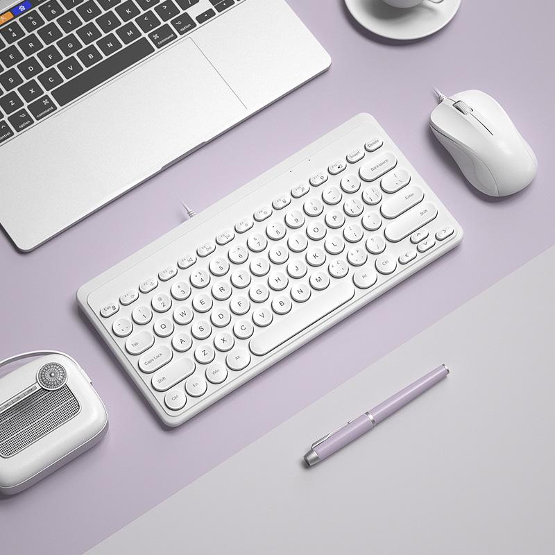BOW HangShi Wired Keyboard & USB Wireless Mouse Set for Girls