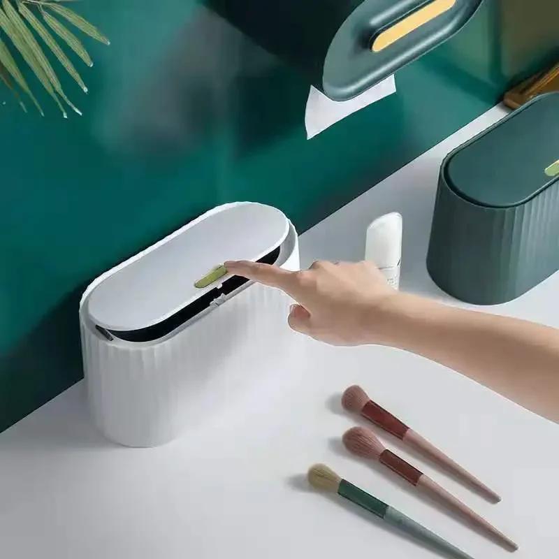 Настольный ящик для хранения косметики, пылезащитный органайзер для ватных дисков и тампонов, держатель для косметических яиц, органайзер для украшений в ванной