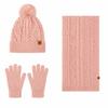 Теплая вязаная шапка 3-piece set Вязаная шапка Термозащита Зимняя шапка-бини Зима