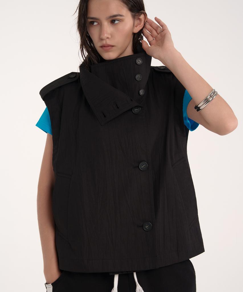 Esc Studio Trench High Neck Vest (Black)