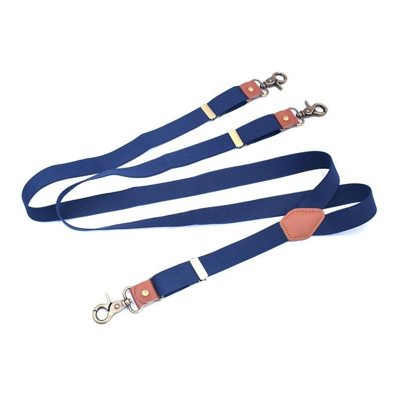 Винтажные коричневые полосатые бронзовые подтяжки с 3 крючками, ПУ кожаное звено, премиальная пряжка, гибкие мужские и женские подтяжки