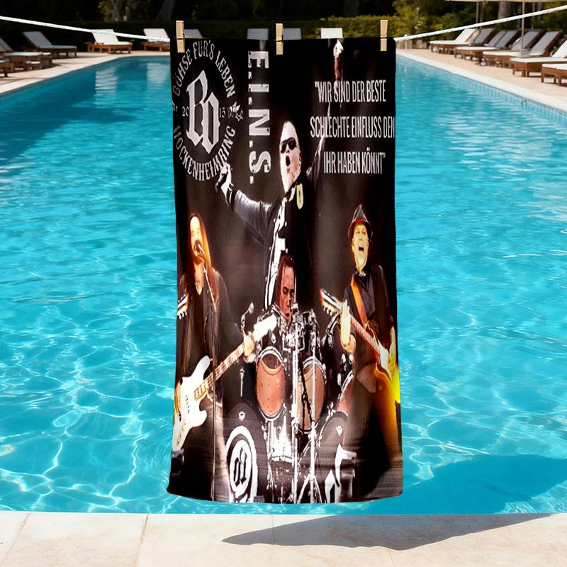 Bohse Onkelz Print Beach Towel Design, Soft, Lightweight. for Home Bathroom, Spa, Pool, Yoga, Surfing, Camping, Gift for Family, Friend