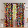 2-Piece Boho Vibrant Color Chic Geometric Curtains Light Filtering for Living Room Bedroom Kitchen Stylish Aesthetic Curtain