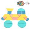 Kids Puzzle Toy, Wooden Pattern Blocks Set Geometric Shape Puzzle Educational Jigsaw Puzzle Toy