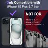 DEERLAMN Чехол для iPhone 15 Plus со сдвижной крышкой камеры+Защитная пленка для экрана 1 шт. Поворотная кольцевая подставка Военный класс Ударопрочный