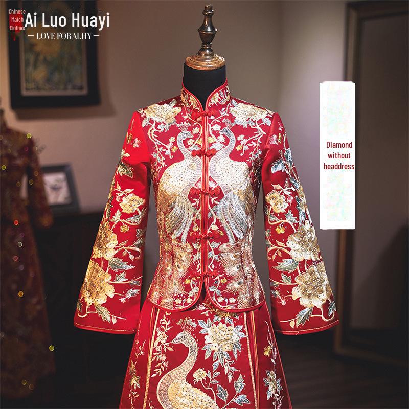 2023 Plus Size Maternity Xiuhe Bride Chinese Wedding Toast Dress - Dragon & Phoenix Gown.