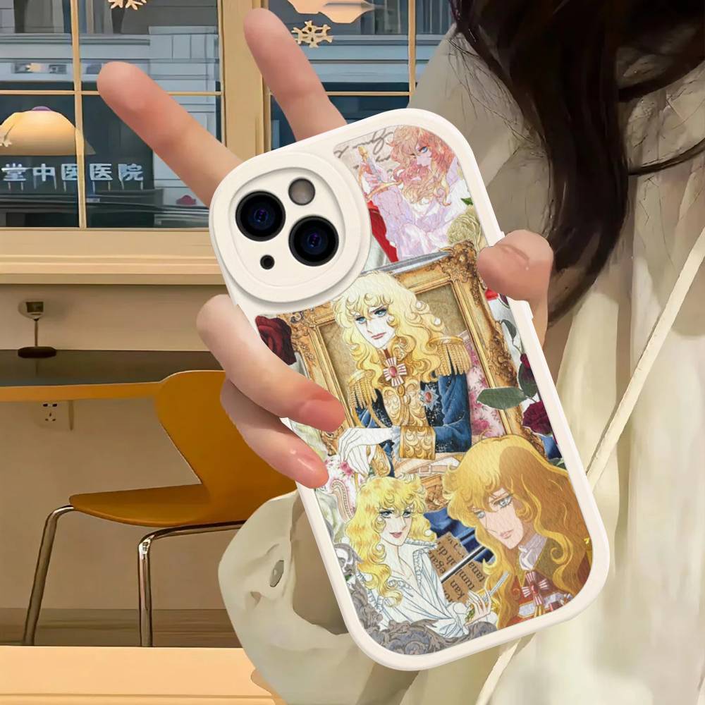 Классическое аниме Роза Версаля Чехол для телефона Для iPhone 16 15 14 13 12 11 Pro Max Plus Кожаная крышка