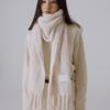SILN Serra Wide Stripe Knit Muffler (BLUSH PINK/IVORY)