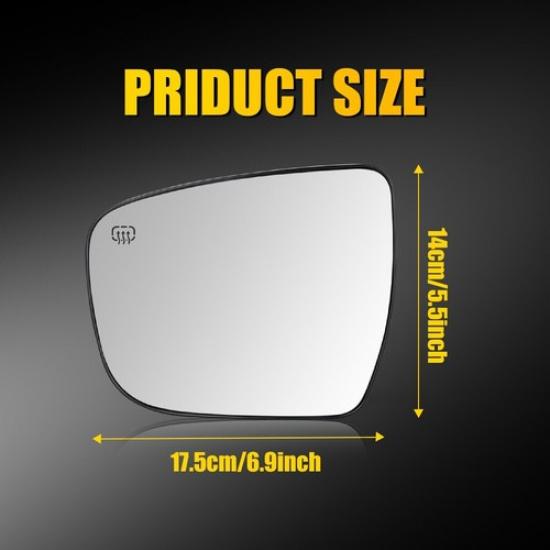 Left Side Door Mirror Glass Heated W Plate For Nissan 15-24 Murano14-20 Rogue
