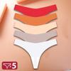 5Pcs/Set Sexy G-String Underwear Female T-back Intimates Lingerie Seamless Low Waist Underpants 10 Color Lady Bikini Panty XS-XL