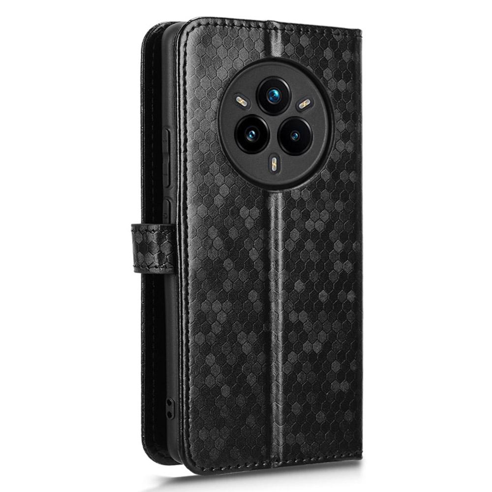 For Realme 14 Pro+ 5G Wallet Case Dot Pattern Imprint PU Leather Phone Cover