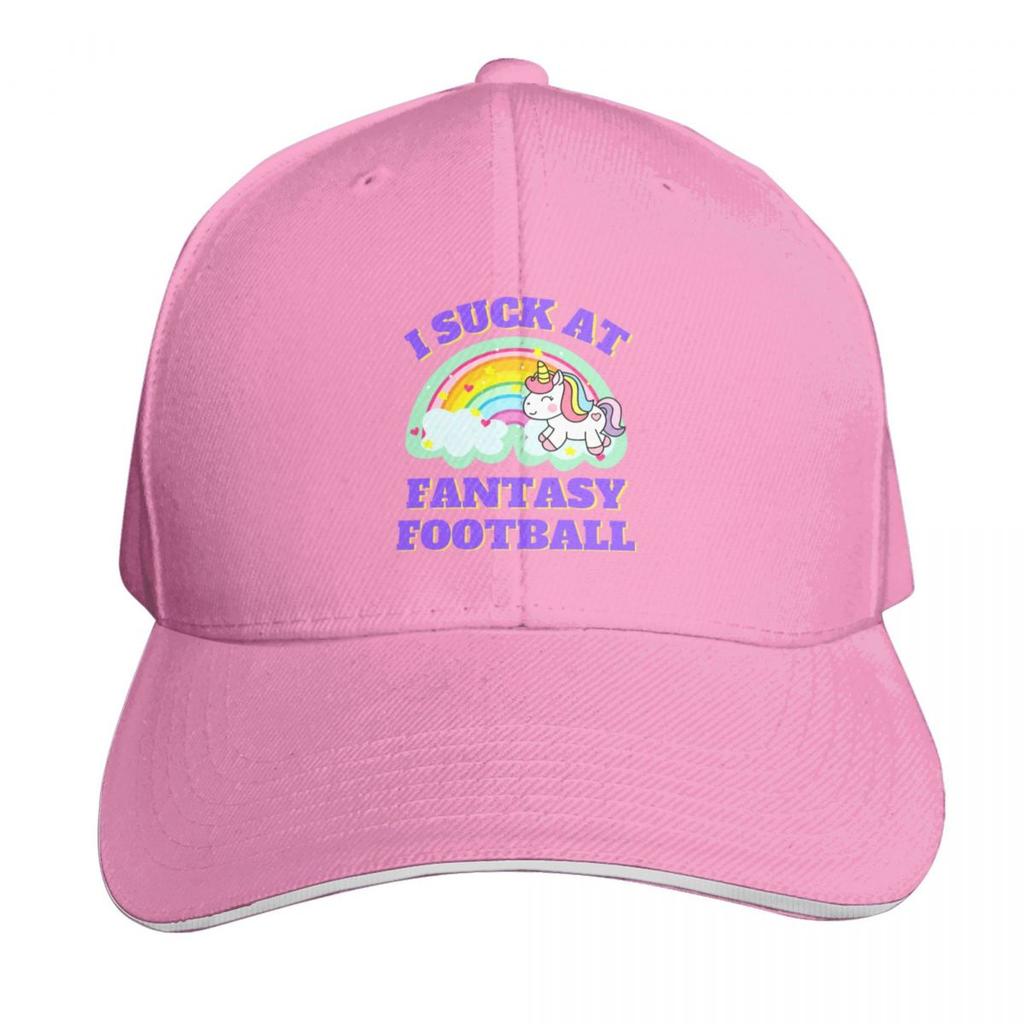 I Suck At Fantasy Football Unicorn Rainbow Loser PunishUnisext Baseball Cap Kids Hat Luxury Unisex Hat Golf Women Unisexs