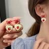 1 пара женских серег с цветами из искусственного жемчуга, винтажные серьги-гвоздики с бантом