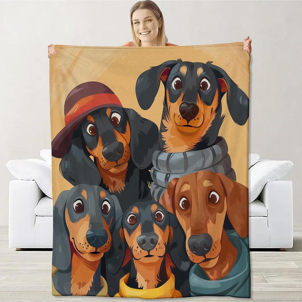 Spot Dog Series digital-printed polyester Bedroom velvet flannel soft sofa cover blanket Fleece soft cover blankets for beds