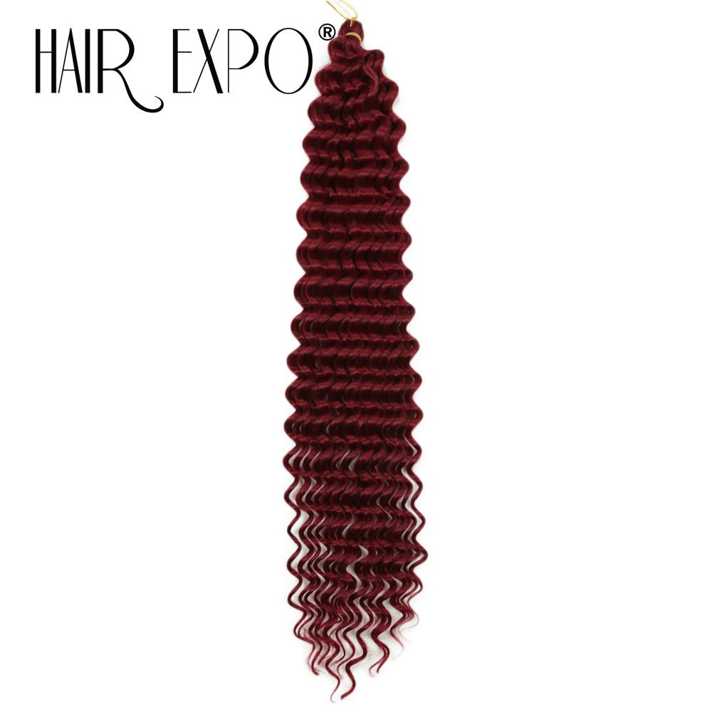 Deep Wavy Twist Crochet Hair 22 Inch Ocean Wave Crochet Hair Synthetic Deep Curly Crochet Hair Extensions Ombre Boho Braids Hair
