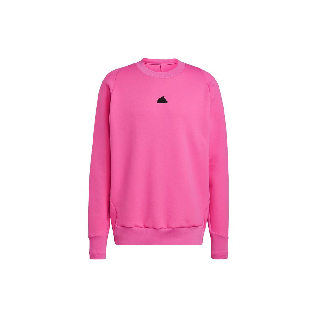 adidas ЗНЕ. Толстовка премиум-класса с твердым логотипом, быстросохнущая, спортивная, повседневная, с круглым вырезом, с длинным рукавом, мужская толстовка розового цвета IN5111