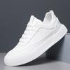 Korean Version of Men's Casual Shoes Flat Sole Breathable Fashion Board Shoes Leather Trendy Green Sports White Shoes Comfortable